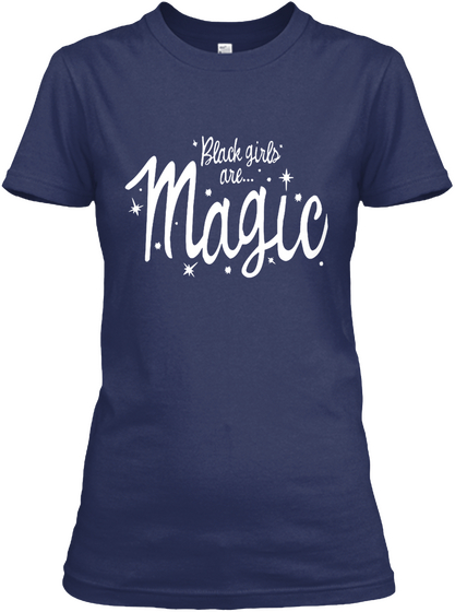 Black Girls Are... Magic Navy Camiseta Front