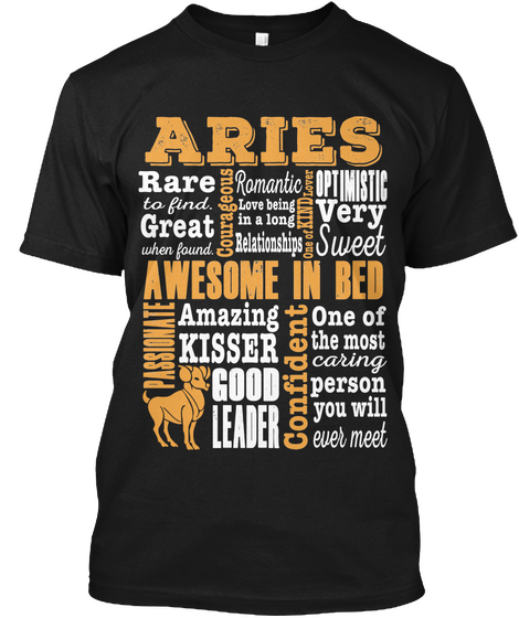 Aries Astrology Word Cloud Black Camiseta Front