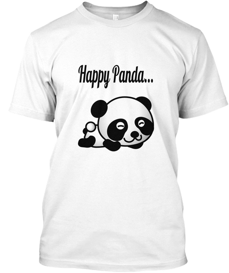 Happy Panda White T-Shirt Front