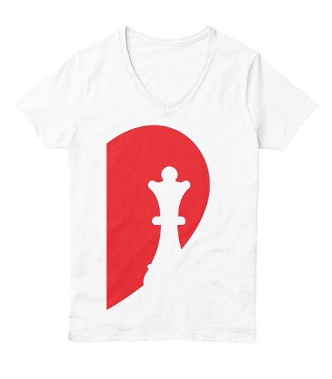 Queen Of Heart   Love Design  White  T-Shirt Front