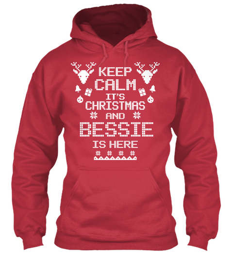 Keep Calm Bessie Christmas Cardinal Red T-Shirt Front