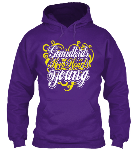 Grandkids Keep Hearts Young Purple Camiseta Front