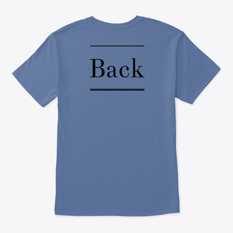 Front And Back Basic Denim Blue T-Shirt Back