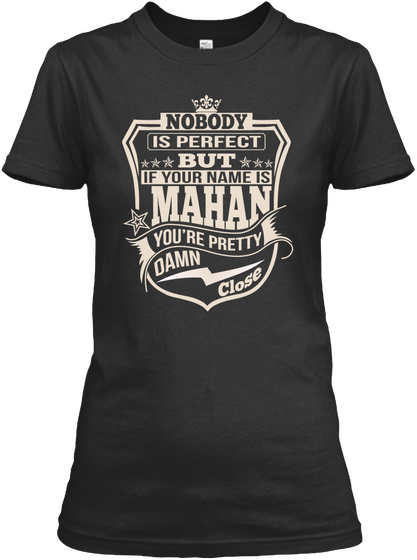 Nobody Perfect Mahan Thing Shirts Black Camiseta Front