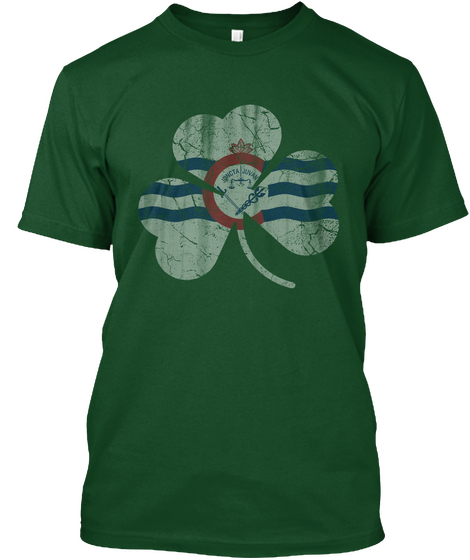 Irish Cincinnati Shamrock St Patricks  Deep Forest T-Shirt Front