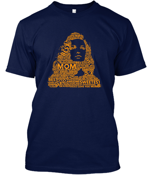 Typography Mother Day T Shirt Navy Camiseta Front