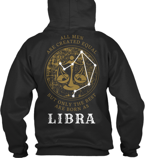 Libra Limited Edition Hoodies Jet Black T-Shirt Back