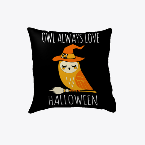 Halloween Owl Pillow Black T-Shirt Front