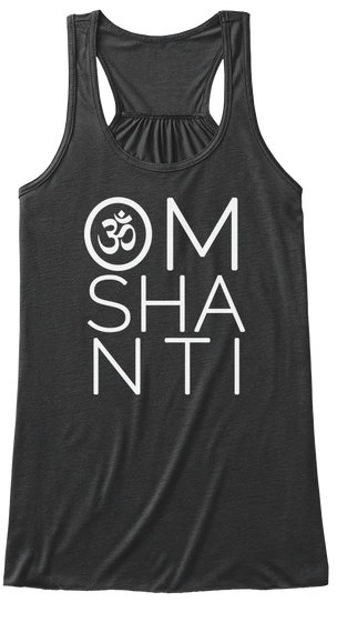 Om Shanti Dark Grey Heather T-Shirt Front