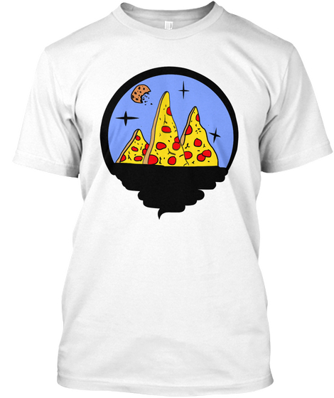 Pizza Mountain White T-Shirt Front