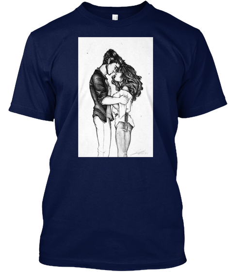 Perfect For Love Birds!! Navy T-Shirt Front
