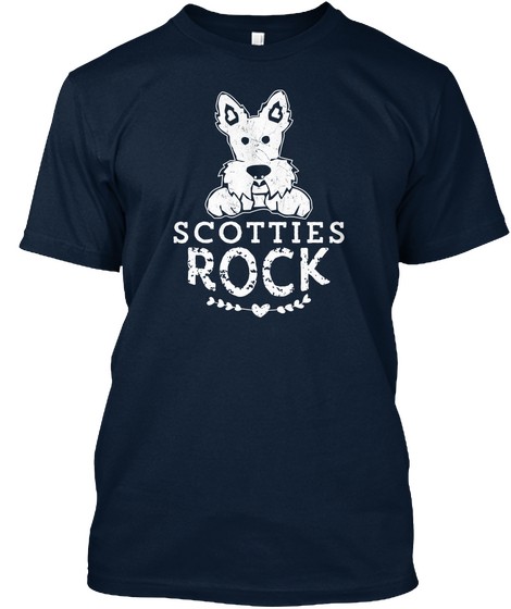 Scotties Rock  New Navy T-Shirt Front