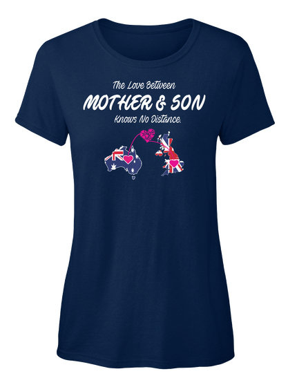The Love Between Mother & Son Knows No Distance Navy Camiseta Front