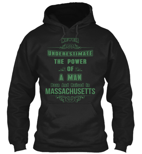 Massachusetts Black T-Shirt Front