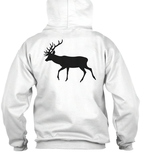 Zip Hoodie Walking Deer Buck White Camiseta Back