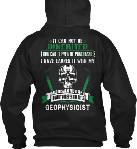 Geophysicist Black T-Shirt Back
