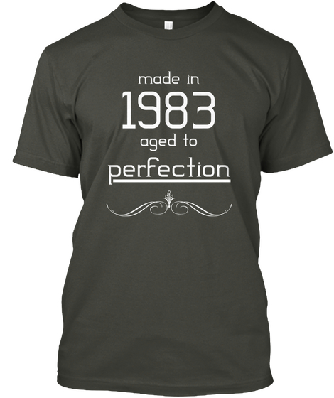 Made In 1983 Aged To Perfection Smoke Gray T-Shirt Front