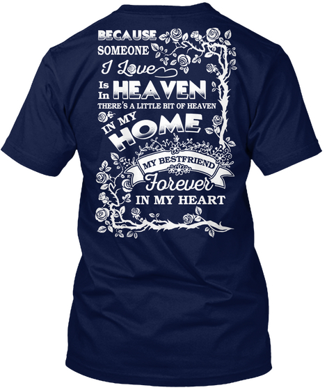 Bestfriend Forever In My Heart (Female) Navy T-Shirt Back