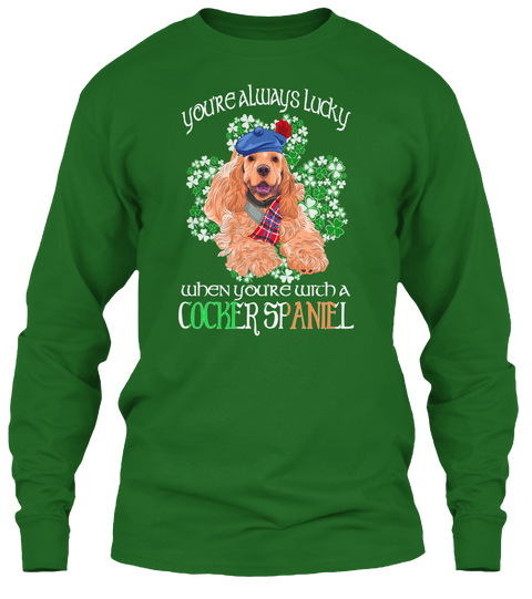 Saint Patrick With A Cocker Spaniel Irish Green áo T-Shirt Front