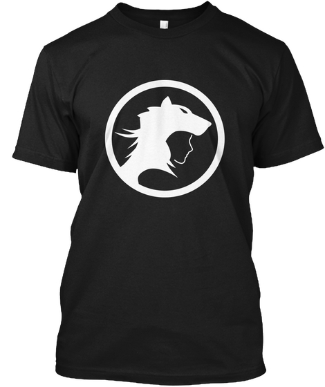 Little Wolf Design Black Camiseta Front