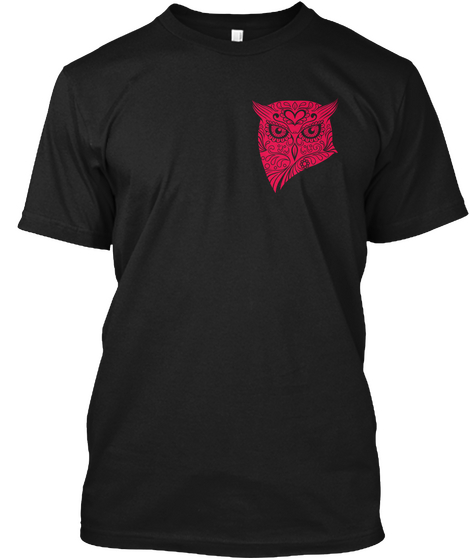 Red Owl Skull Black T-Shirt Front