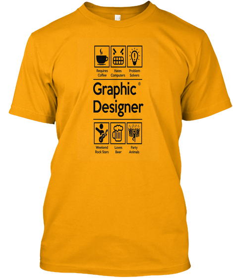 Graphic Design Gold T-Shirt Front