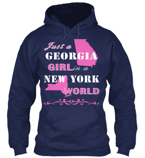 Just A Georgia Girl In A New York World Navy T-Shirt Front