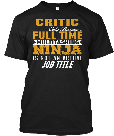 Critic Black T-Shirt Front
