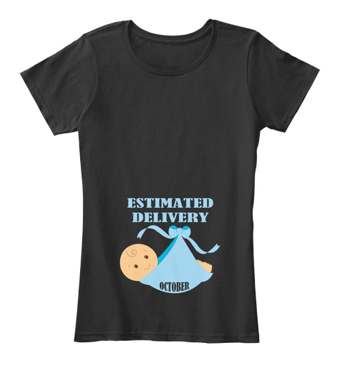 Estimated Delivery October Black Camiseta Front