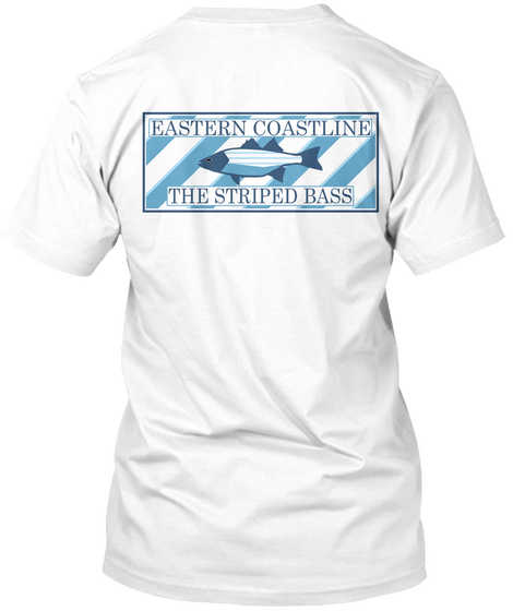 Eastern Coastline The Striped Bass White T-Shirt Back