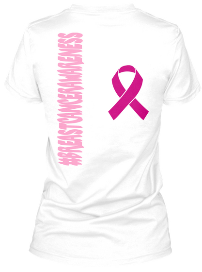 #Breastcancerawareness White Camiseta Back