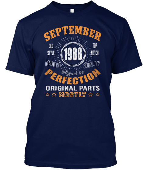 1988 September Aged Perfection Navy T-Shirt Front
