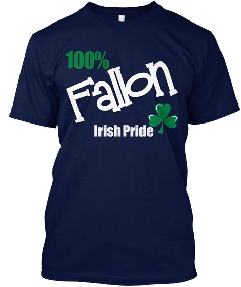 100% Fallon Irish Pride Navy Maglietta Front