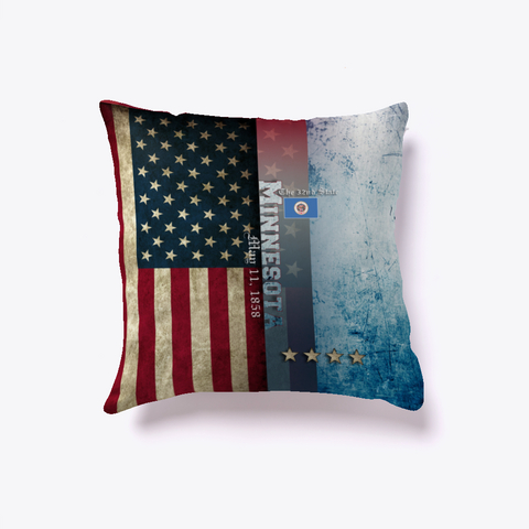 State Of Minnesota Flag Pillow White T-Shirt Front