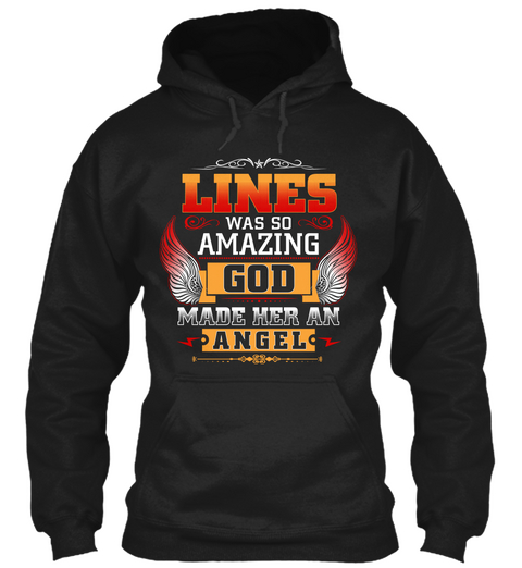 Lines Angel  Black áo T-Shirt Front