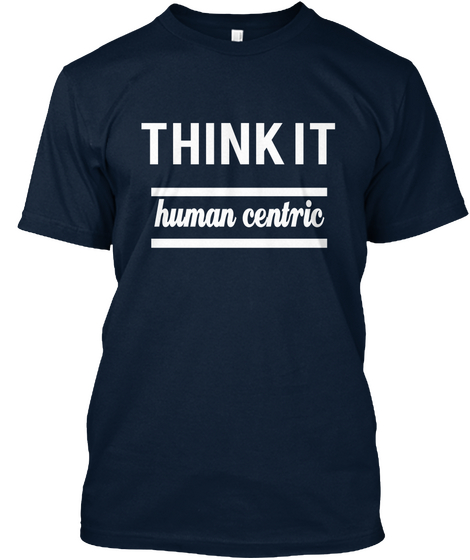 Think It Human Centric New Navy T-Shirt Front