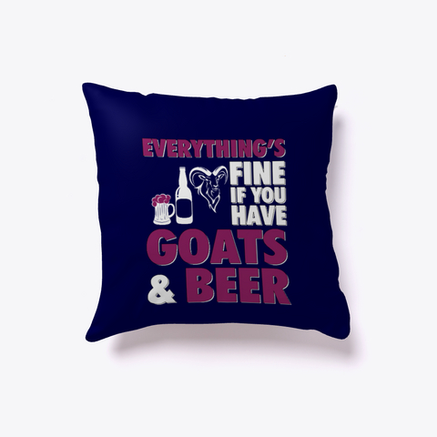 Goats And Beer Pillow Dark Navy Camiseta Front