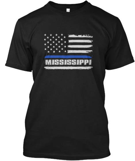 Usa  Mississippi  Black Maglietta Front