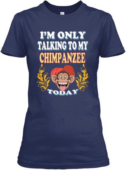 Chimpanzee Breed Lover Navy Kaos Front