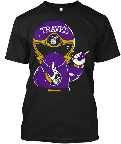 Travel Black T-Shirt Front