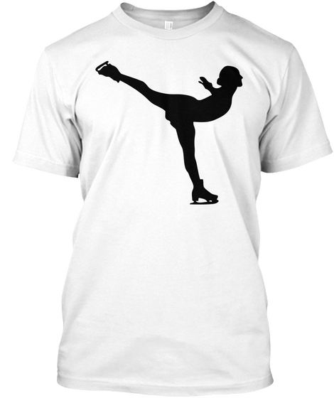 Ice Skating Woman Silhouette White T-Shirt Front