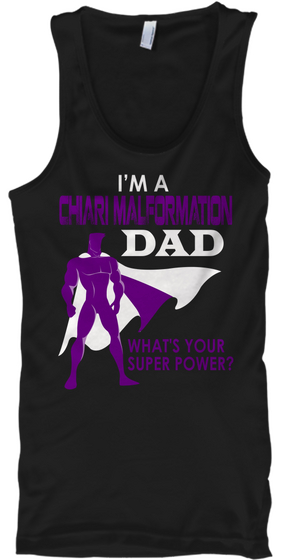 Chiari Malformation Dad Black T-Shirt Front
