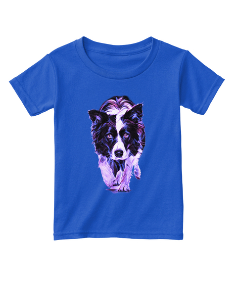 Border Collie Stare Toddler Tee Royal  T-Shirt Front