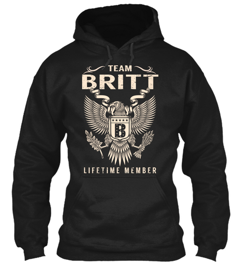Team Britt B Lifetime Member Black T-Shirt Front