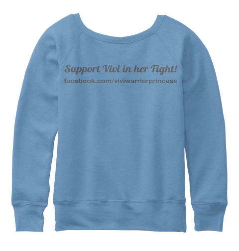 Support Vivi In Her Fight! Facebook.Com/Viviwarriorprincess Blue Triblend  T-Shirt Back
