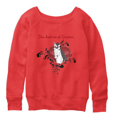 You Had Me At Unicorn Red áo T-Shirt Front