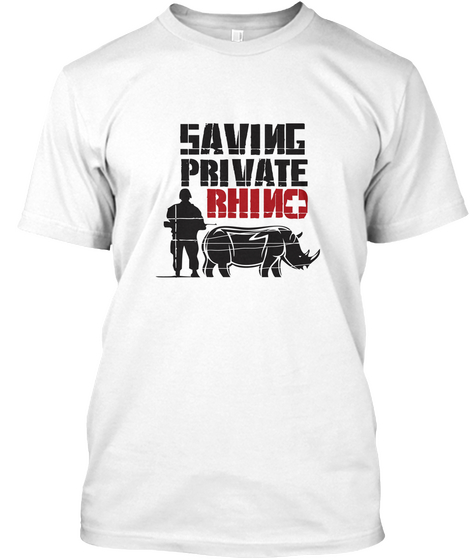 Saving Private Rhino White Camiseta Front