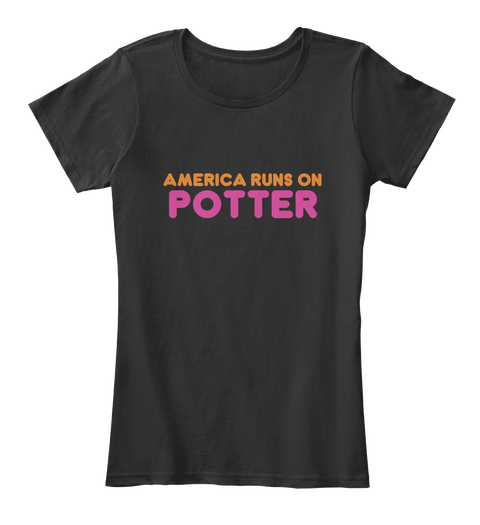 America Runs On Potter Black Camiseta Front