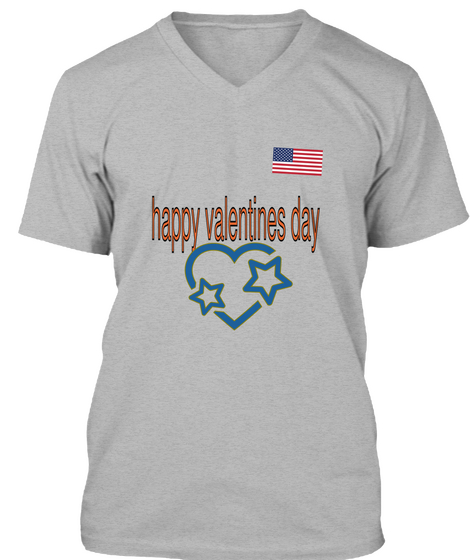 Happy Valentines Day Athletic Heather T-Shirt Front
