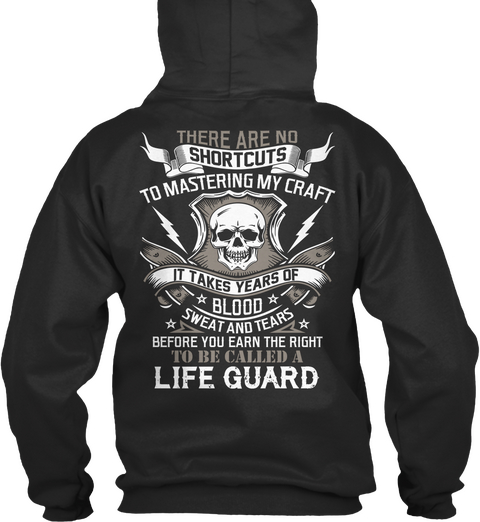Life Guard Jet Black T-Shirt Back